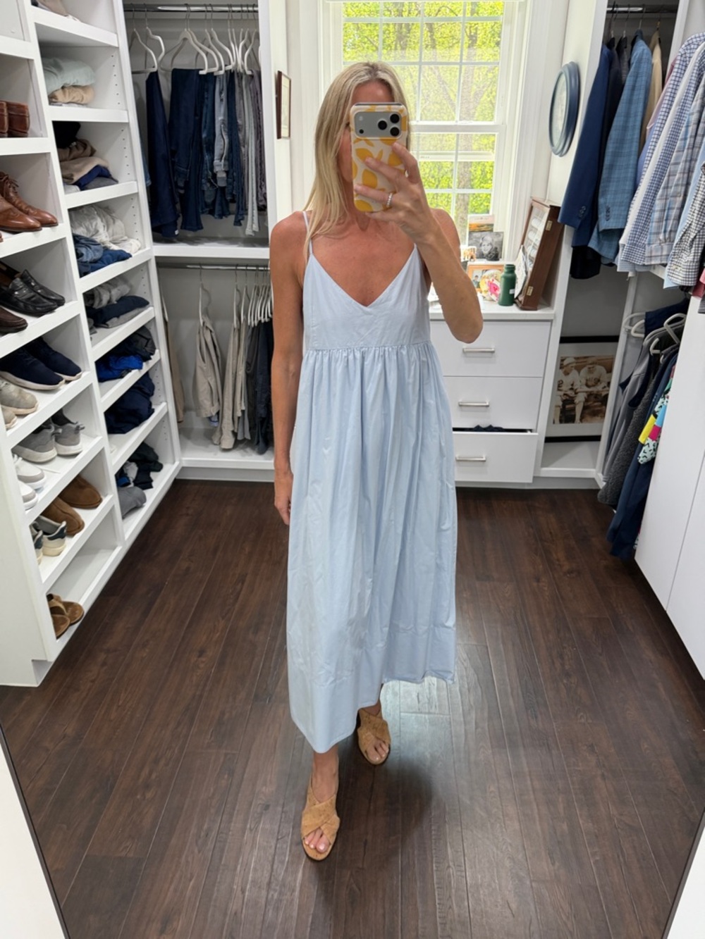 Jenni Kayne Light Blue Spaghetti Strap Midi Dress XS